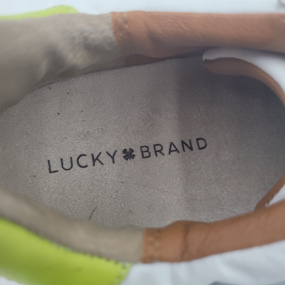 Lucky Brand Women's White Pink Lime Accent Hinta Comfort Sneakers Size 9.5 - Picture 9 of 10